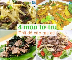 Thịt dê xào với rau gì