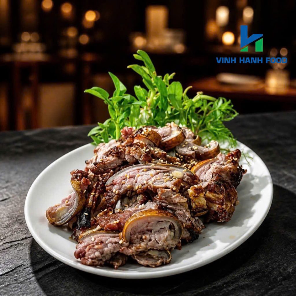 Thịt dê áp chảo sau khi chế biến